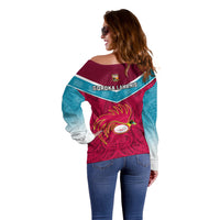 Papua New Guinea Rugby Off Shoulder Sweater Goroka Lahanis PNG Polynesian Pattern - Wonder Print Shop