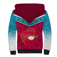 Papua New Guinea Rugby Sherpa Hoodie Goroka Lahanis PNG Polynesian Pattern - Wonder Print Shop