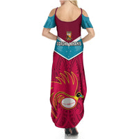 Papua New Guinea Rugby Summer Maxi Dress Goroka Lahanis PNG Polynesian Pattern - Wonder Print Shop