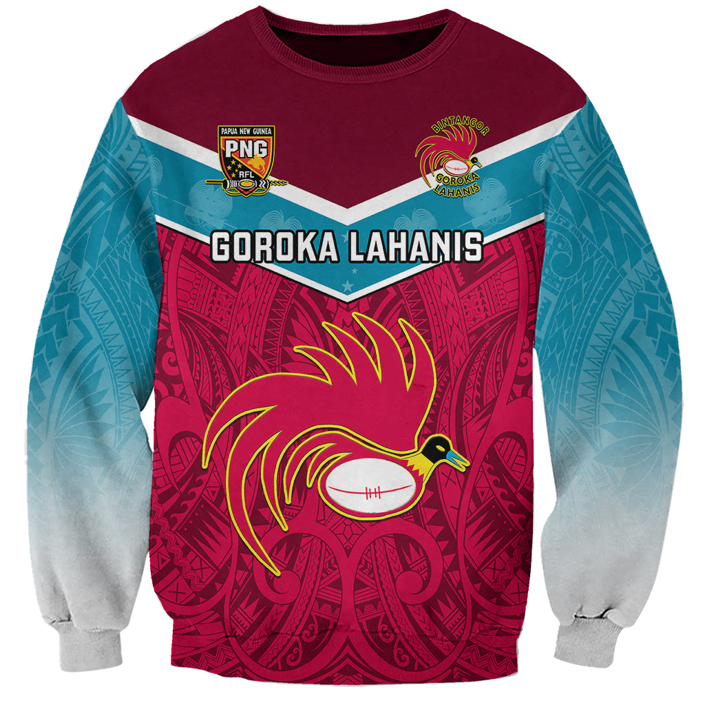 Papua New Guinea Rugby Sweatshirt Goroka Lahanis PNG Polynesian Pattern - Wonder Print Shop