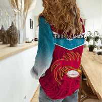 Papua New Guinea Rugby Women Casual Shirt Goroka Lahanis PNG Polynesian Pattern - Wonder Print Shop