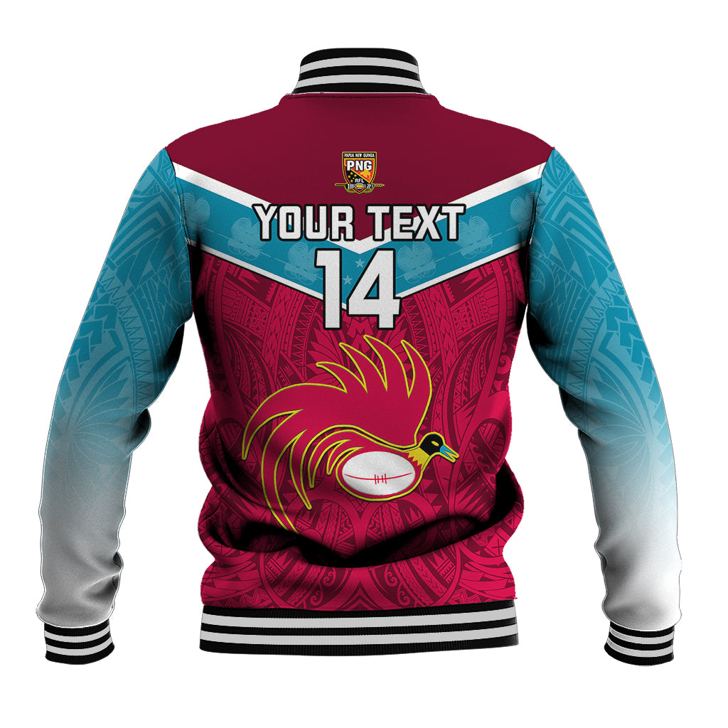 Custom Papua New Guinea Rugby Baseball Jacket Goroka Lahanis PNG Polynesian Pattern - Wonder Print Shop