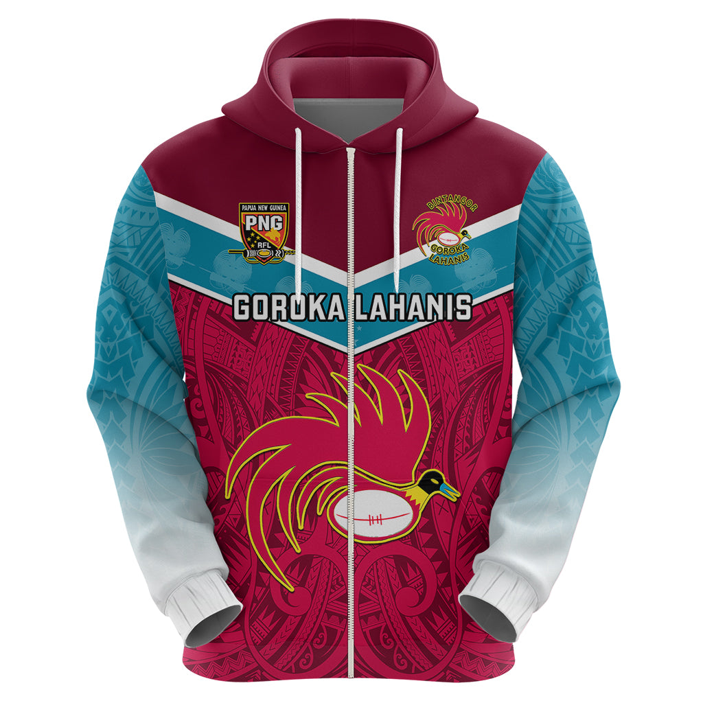 Custom Papua New Guinea Rugby Hoodie Goroka Lahanis PNG Polynesian Pattern - Wonder Print Shop
