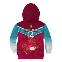 Custom Papua New Guinea Rugby Kid Hoodie Goroka Lahanis PNG Polynesian Pattern - Wonder Print Shop