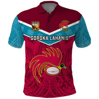 Custom Papua New Guinea Rugby Polo Shirt Goroka Lahanis PNG Polynesian Pattern - Wonder Print Shop