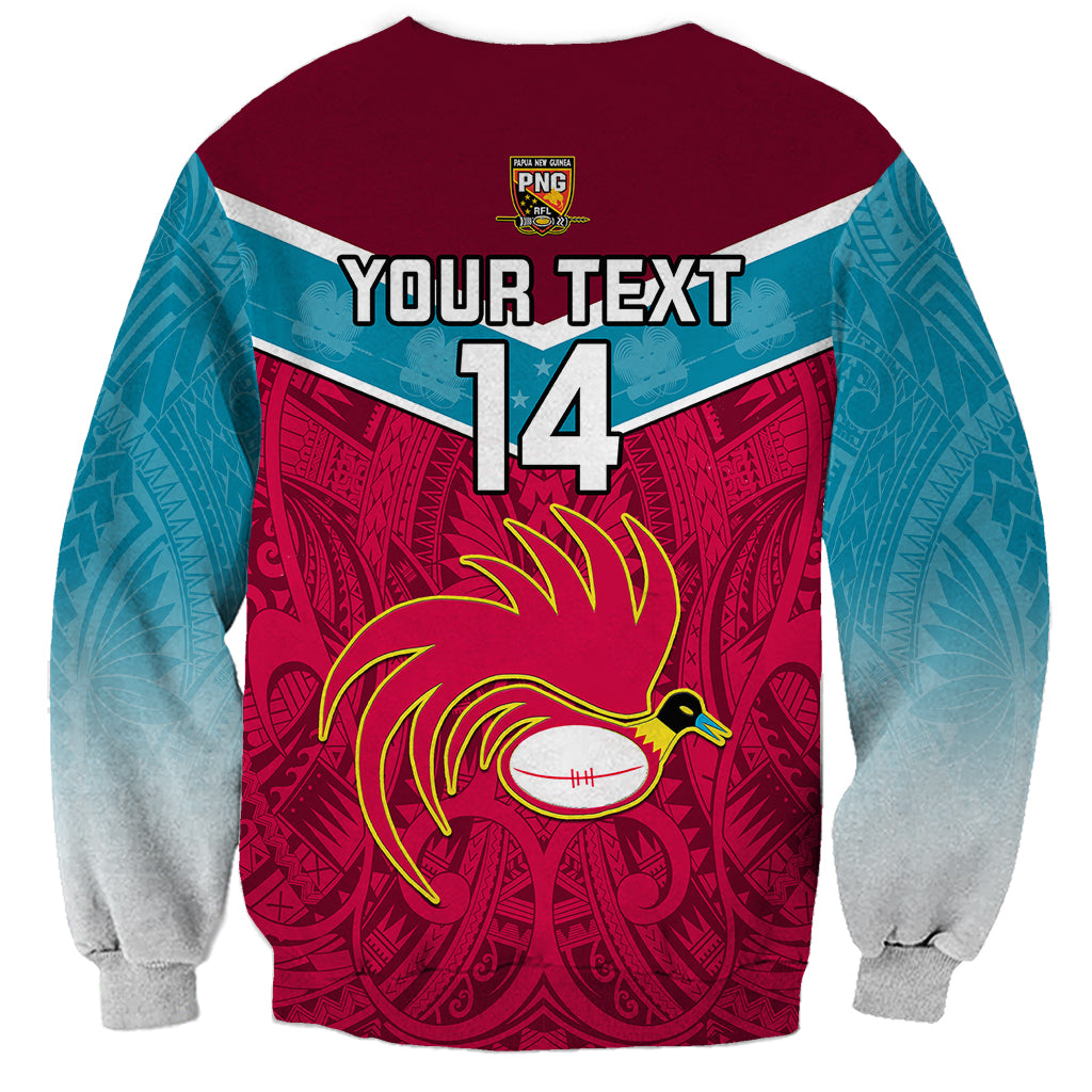 Custom Papua New Guinea Rugby Sweatshirt Goroka Lahanis PNG Polynesian Pattern - Wonder Print Shop