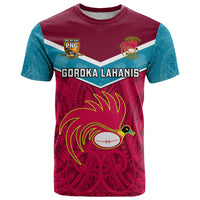 Custom Papua New Guinea Rugby T Shirt Goroka Lahanis PNG Polynesian Pattern - Wonder Print Shop