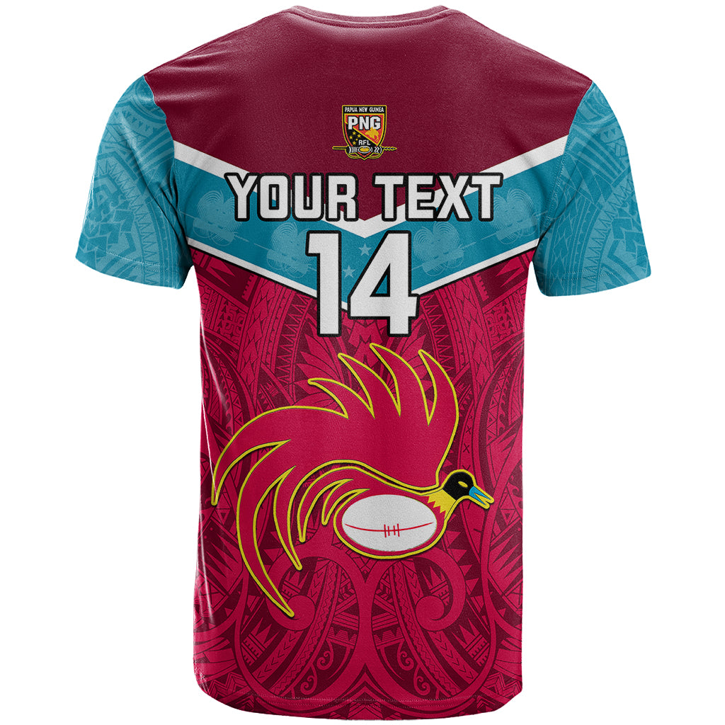Custom Papua New Guinea Rugby T Shirt Goroka Lahanis PNG Polynesian Pattern - Wonder Print Shop