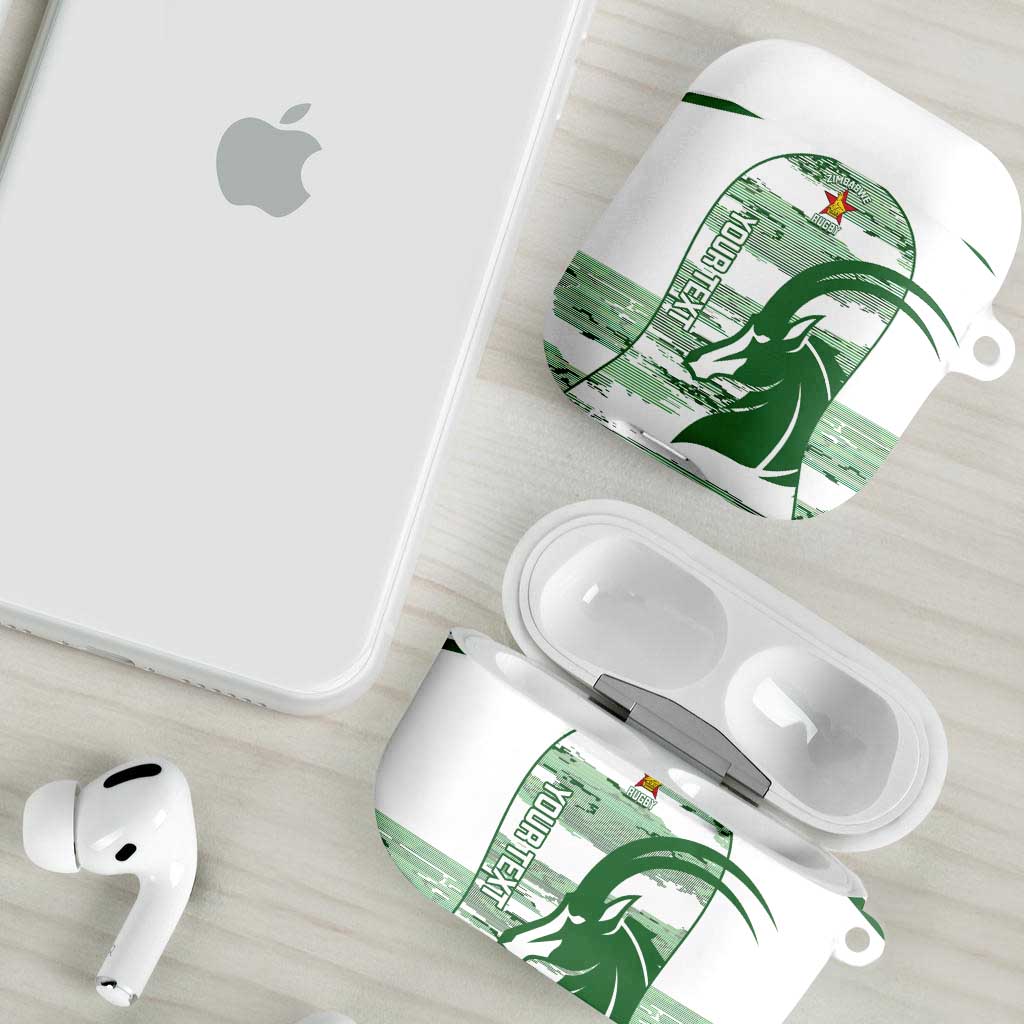 Zimbabwe Rugby Custom AirPods Case Come On Sables White Version - Wonder Print Shop