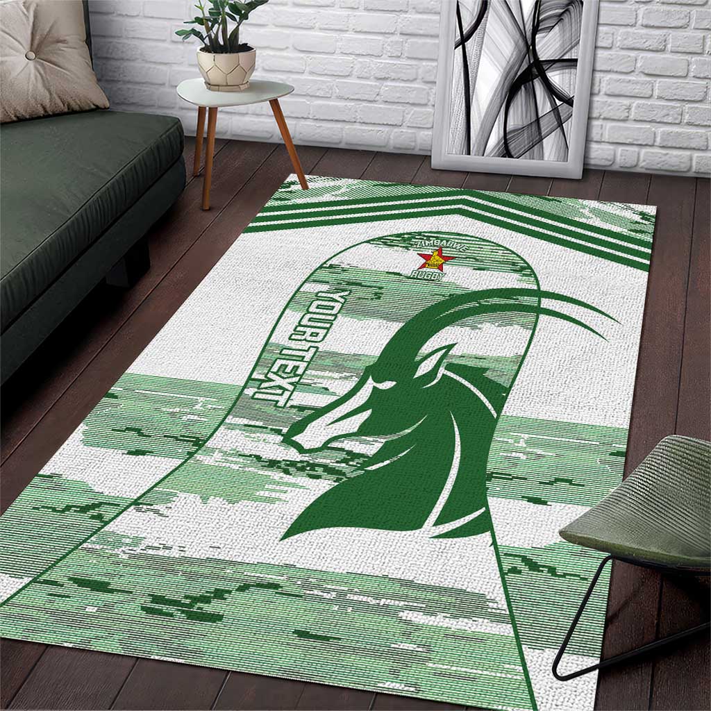 Zimbabwe Rugby Custom Area Rug Come On Sables White Version - Wonder Print Shop