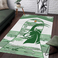 Zimbabwe Rugby Custom Area Rug Come On Sables White Version - Wonder Print Shop