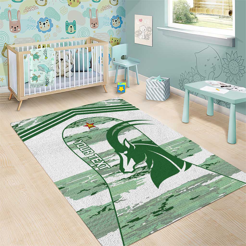 Zimbabwe Rugby Custom Area Rug Come On Sables White Version - Wonder Print Shop