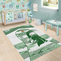 Zimbabwe Rugby Custom Area Rug Come On Sables White Version - Wonder Print Shop