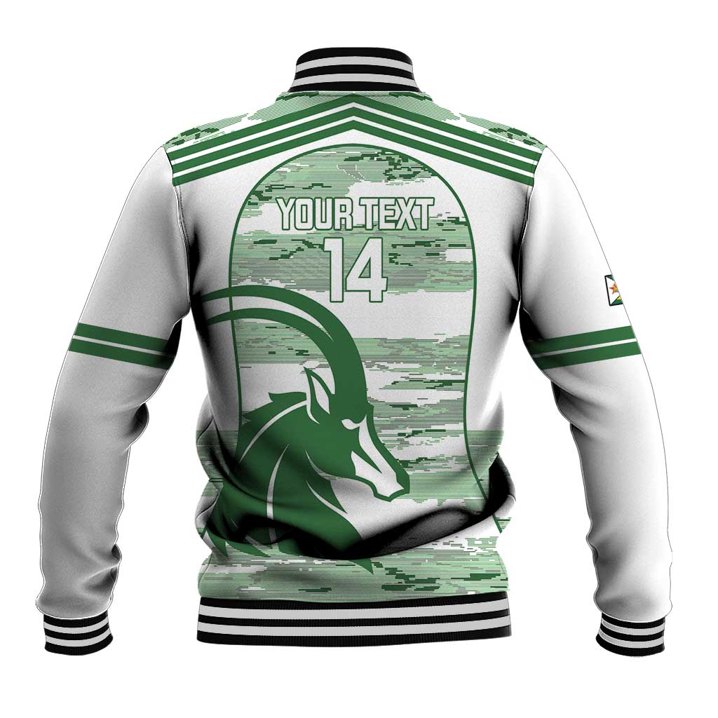 Zimbabwe Rugby Custom Baseball Jacket Come On Sables White Version - Wonder Print Shop
