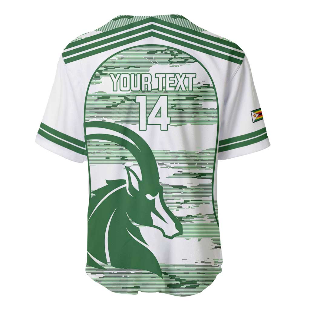 Zimbabwe Rugby Custom Baseball Jersey Come On Sables White Version - Wonder Print Shop