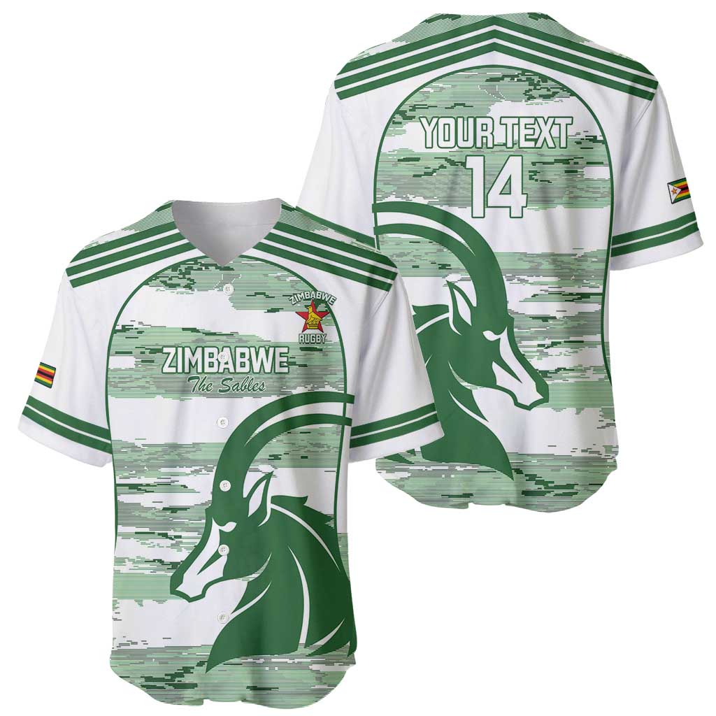 Zimbabwe Rugby Custom Baseball Jersey Come On Sables White Version - Wonder Print Shop