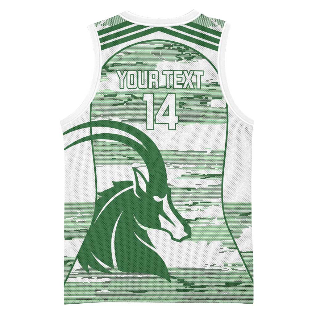 Zimbabwe Rugby Custom Basketball Jersey Come On Sables White Version - Wonder Print Shop