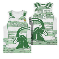 Zimbabwe Rugby Custom Basketball Jersey Come On Sables White Version - Wonder Print Shop