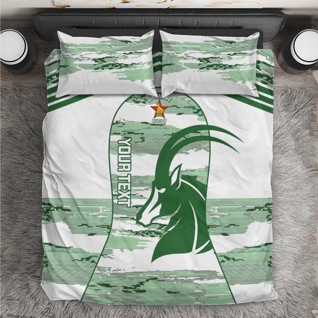 Zimbabwe Rugby Custom Bedding Set Come On Sables White Version - Wonder Print Shop