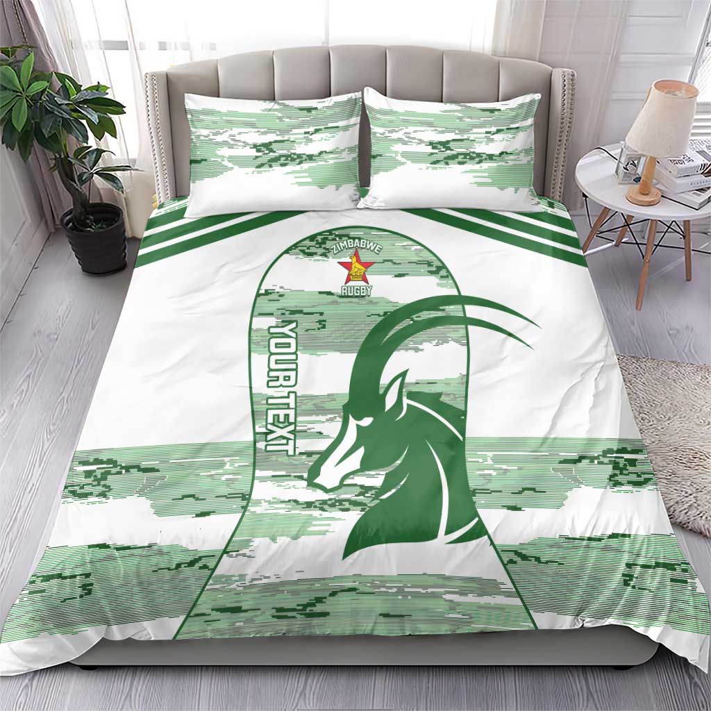Zimbabwe Rugby Custom Bedding Set Come On Sables White Version - Wonder Print Shop