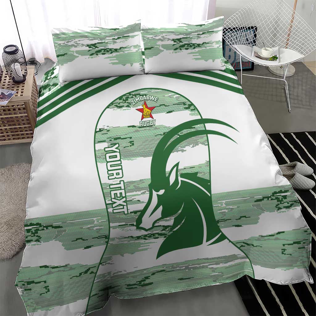 Zimbabwe Rugby Custom Bedding Set Come On Sables White Version - Wonder Print Shop