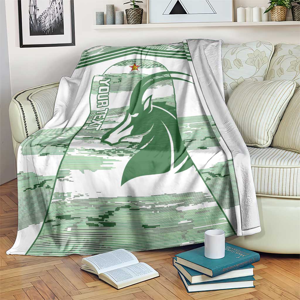 Zimbabwe Rugby Custom Blanket Come On Sables White Version - Wonder Print Shop