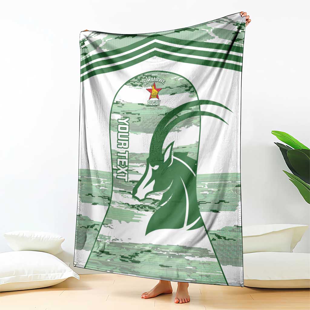 Zimbabwe Rugby Custom Blanket Come On Sables White Version - Wonder Print Shop