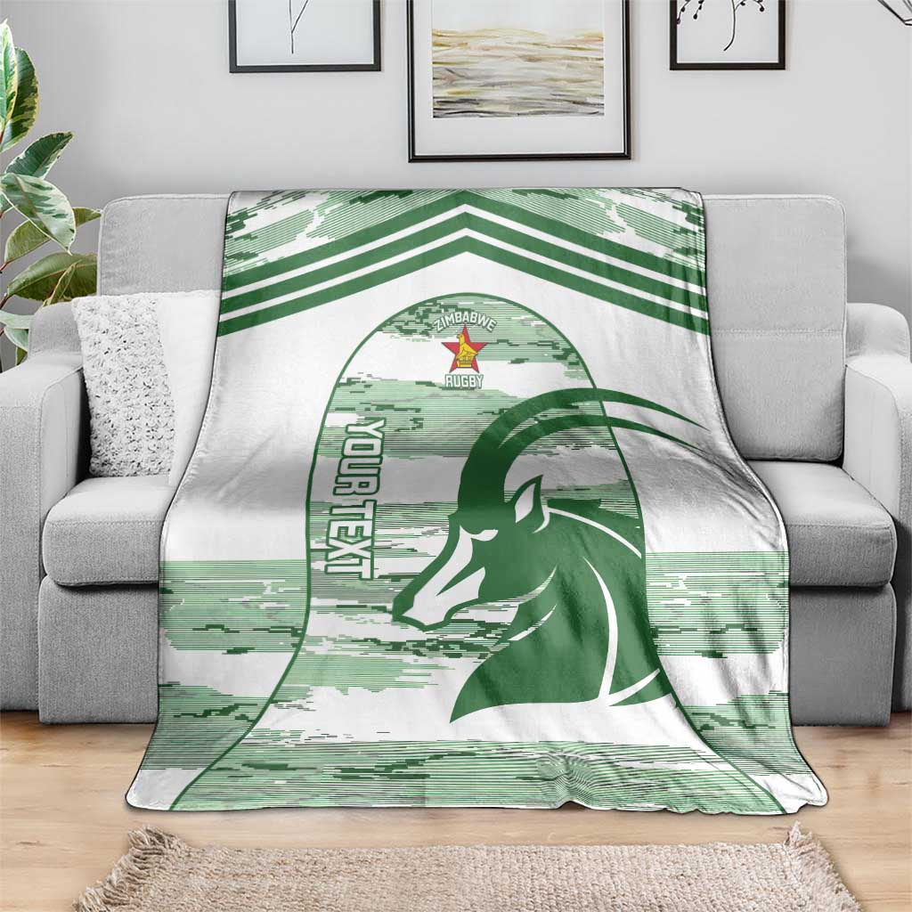 Zimbabwe Rugby Custom Blanket Come On Sables White Version - Wonder Print Shop