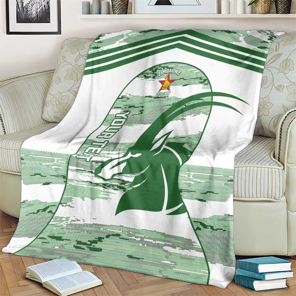 Zimbabwe Rugby Custom Blanket Come On Sables White Version - Wonder Print Shop
