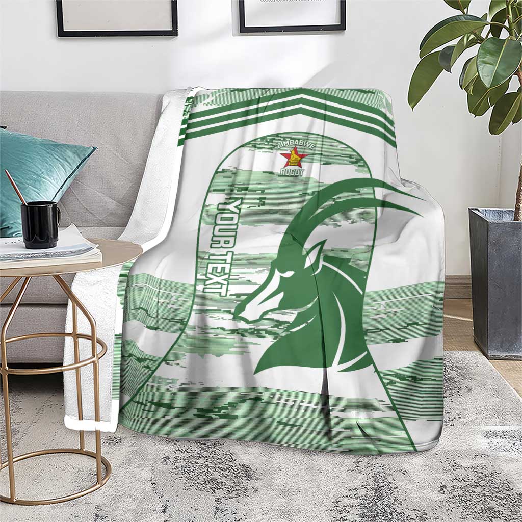 Zimbabwe Rugby Custom Blanket Come On Sables White Version - Wonder Print Shop