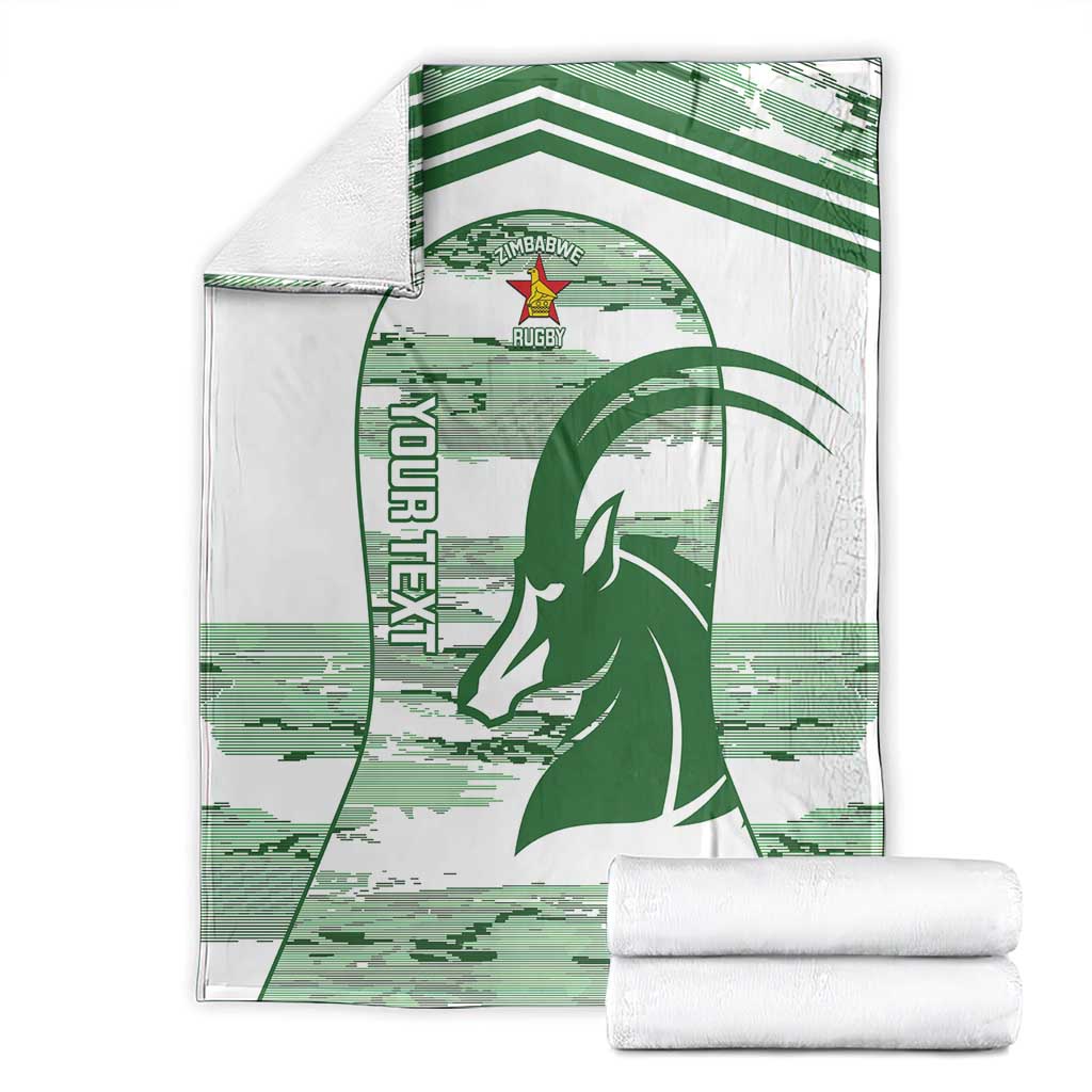 Zimbabwe Rugby Custom Blanket Come On Sables White Version - Wonder Print Shop