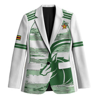 Zimbabwe Rugby Custom Blazer Come On Sables White Version - Wonder Print Shop