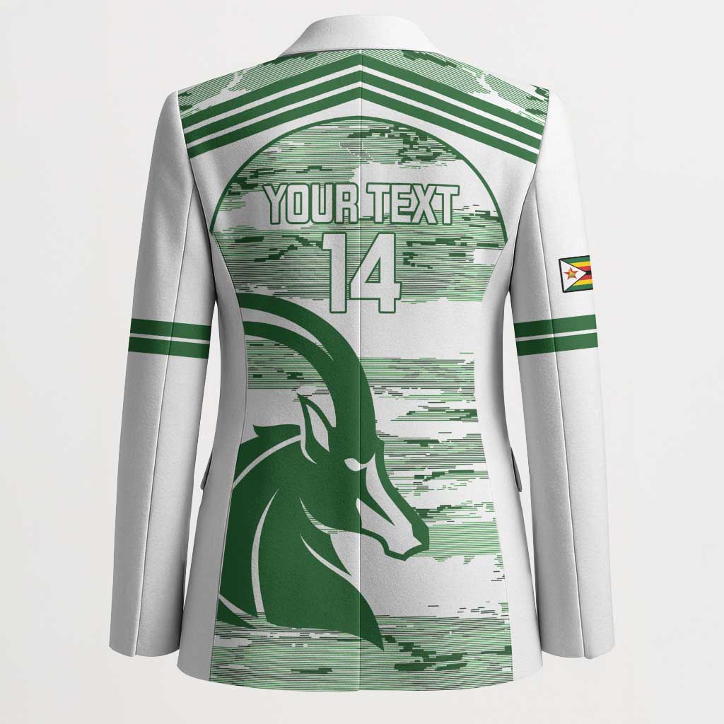 Zimbabwe Rugby Custom Blazer Come On Sables White Version - Wonder Print Shop
