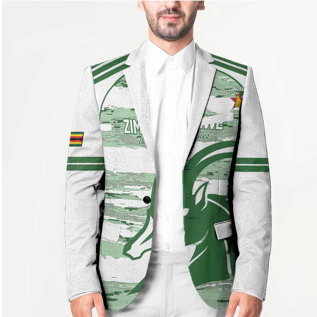 Zimbabwe Rugby Custom Blazer Come On Sables White Version - Wonder Print Shop