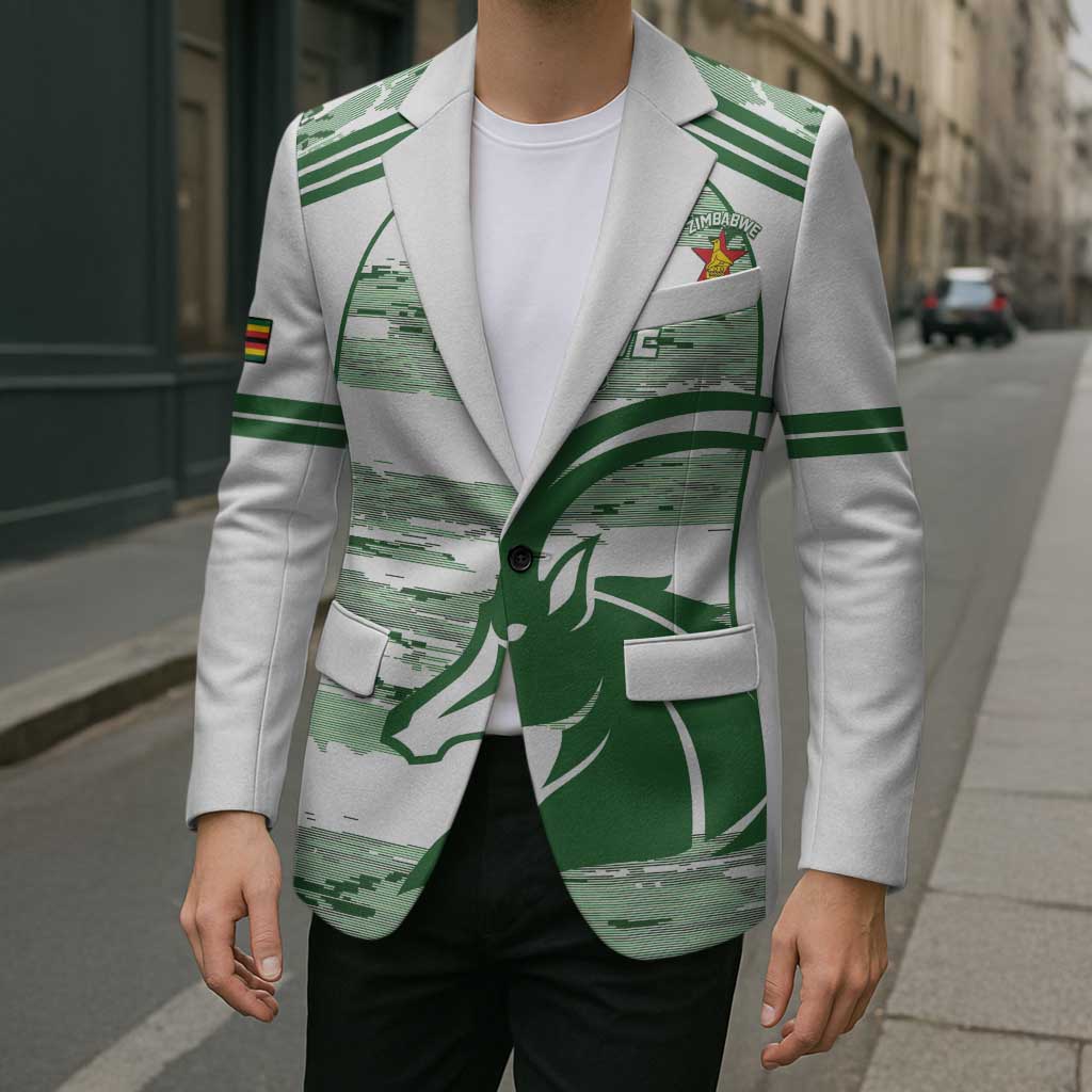Zimbabwe Rugby Custom Blazer Come On Sables White Version - Wonder Print Shop