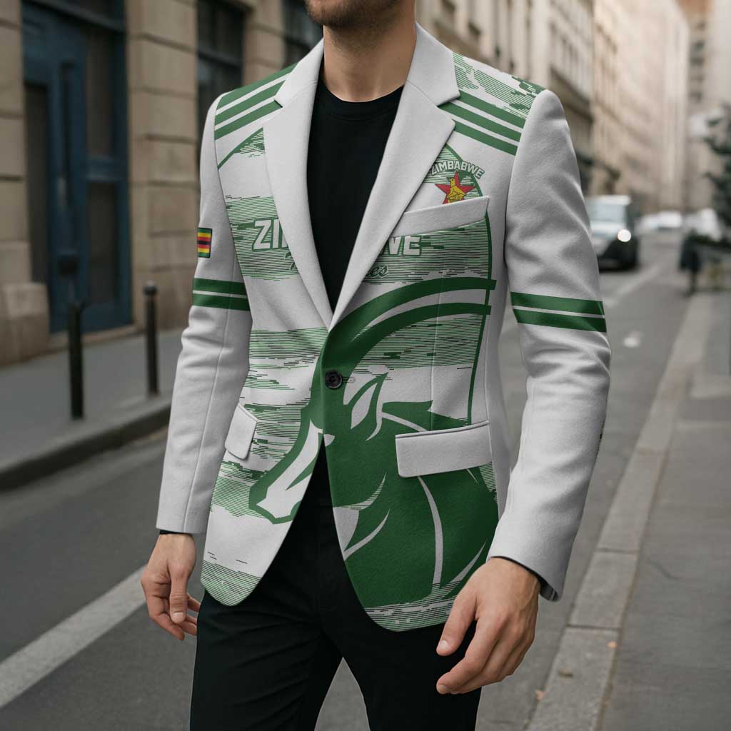 Zimbabwe Rugby Custom Blazer Come On Sables White Version - Wonder Print Shop