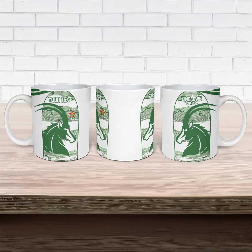 Zimbabwe Rugby Custom Ceramic Mug Come On Sables White Version - Wonder Print Shop