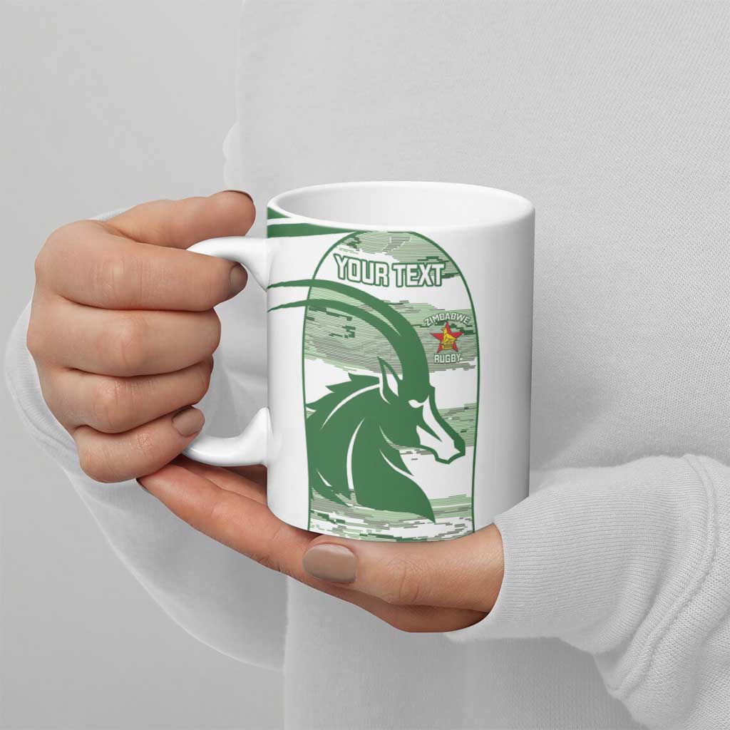 Zimbabwe Rugby Custom Ceramic Mug Come On Sables White Version - Wonder Print Shop