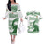 Zimbabwe Rugby Custom Couples Matching Off The Shoulder Long Sleeve Dress and Hawaiian Shirt Come On Sables White Version - Wonder Print Shop