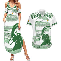 Zimbabwe Rugby Custom Couples Matching Summer Maxi Dress and Hawaiian Shirt Come On Sables White Version - Wonder Print Shop
