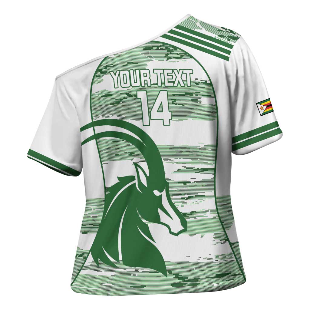 Zimbabwe Rugby Custom Cross Shoulder Shirt Come On Sables White Version - Wonder Print Shop