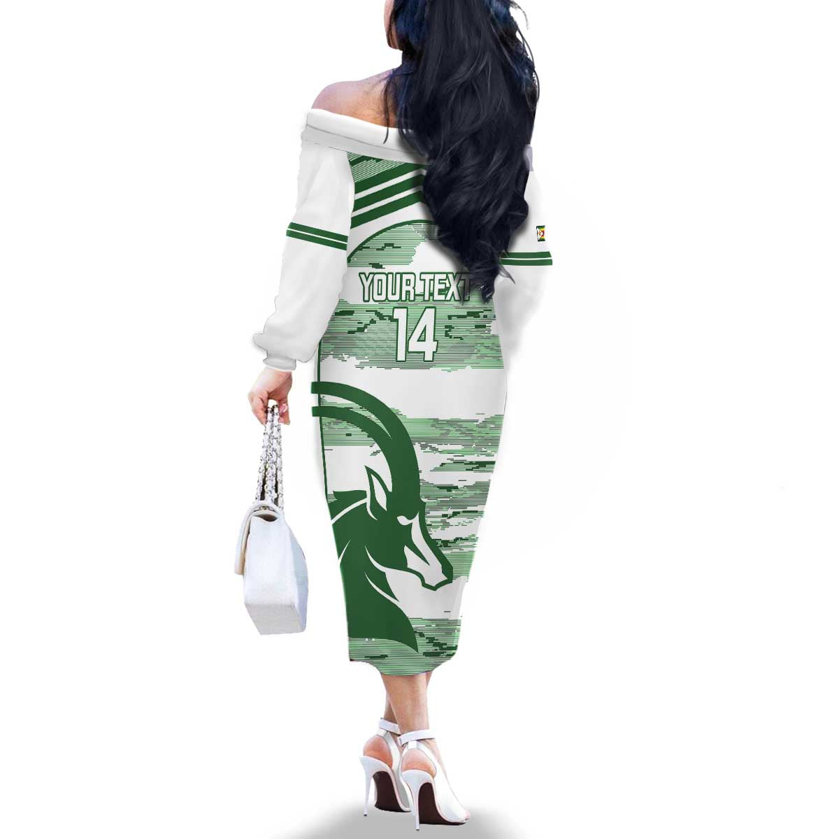 Zimbabwe Rugby Custom Family Matching Off The Shoulder Long Sleeve Dress and Hawaiian Shirt Come On Sables White Version - Wonder Print Shop