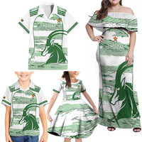 Zimbabwe Rugby Custom Family Matching Off Shoulder Maxi Dress and Hawaiian Shirt Come On Sables White Version - Wonder Print Shop