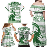 Zimbabwe Rugby Custom Family Matching Off Shoulder Maxi Dress and Hawaiian Shirt Come On Sables White Version - Wonder Print Shop
