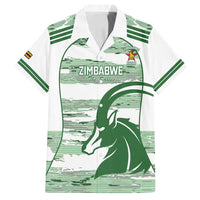 Zimbabwe Rugby Custom Family Matching Off Shoulder Maxi Dress and Hawaiian Shirt Come On Sables White Version - Wonder Print Shop