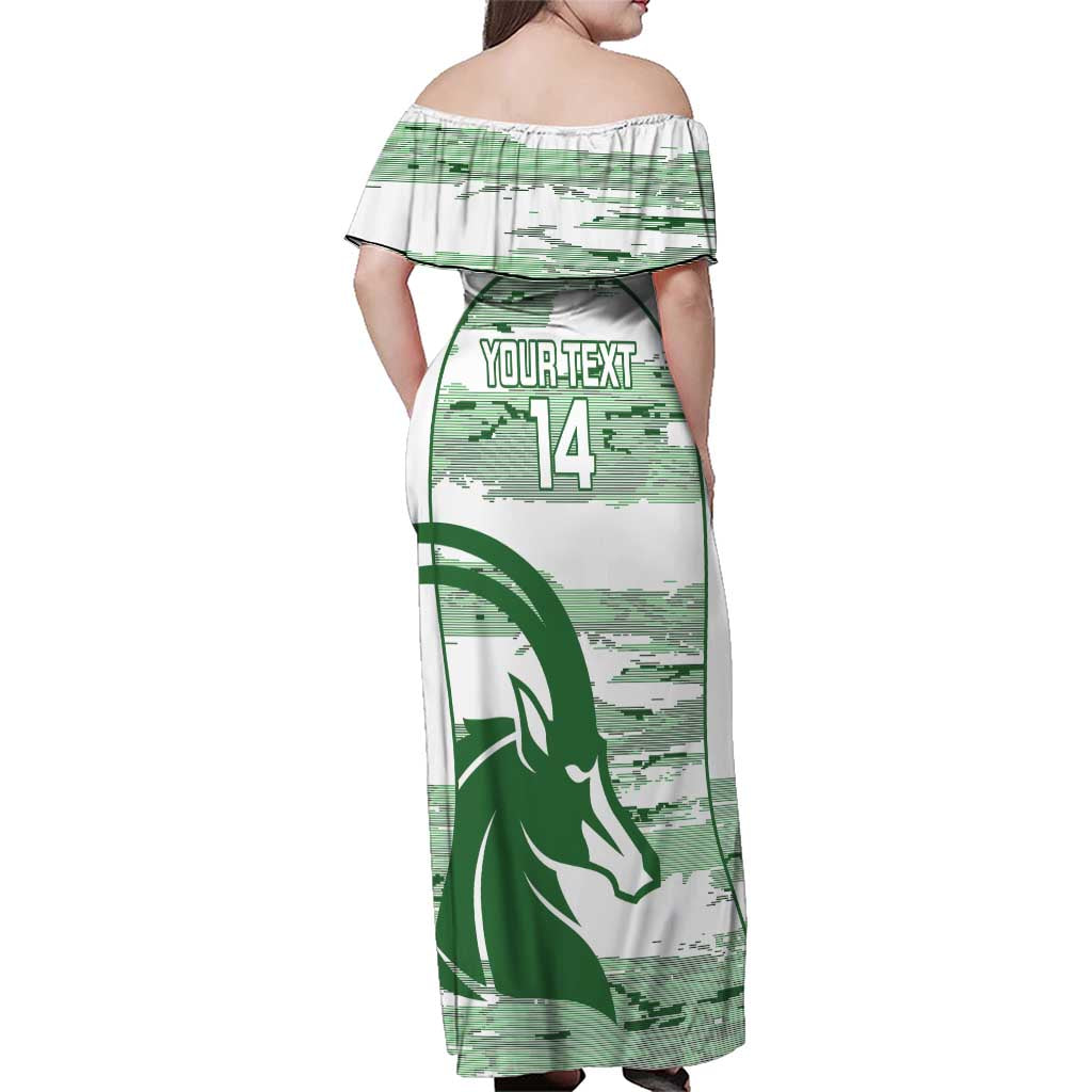 Zimbabwe Rugby Custom Family Matching Off Shoulder Maxi Dress and Hawaiian Shirt Come On Sables White Version - Wonder Print Shop