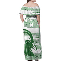 Zimbabwe Rugby Custom Family Matching Off Shoulder Maxi Dress and Hawaiian Shirt Come On Sables White Version - Wonder Print Shop