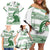 Zimbabwe Rugby Custom Family Matching Off Shoulder Short Dress and Hawaiian Shirt Come On Sables White Version - Wonder Print Shop
