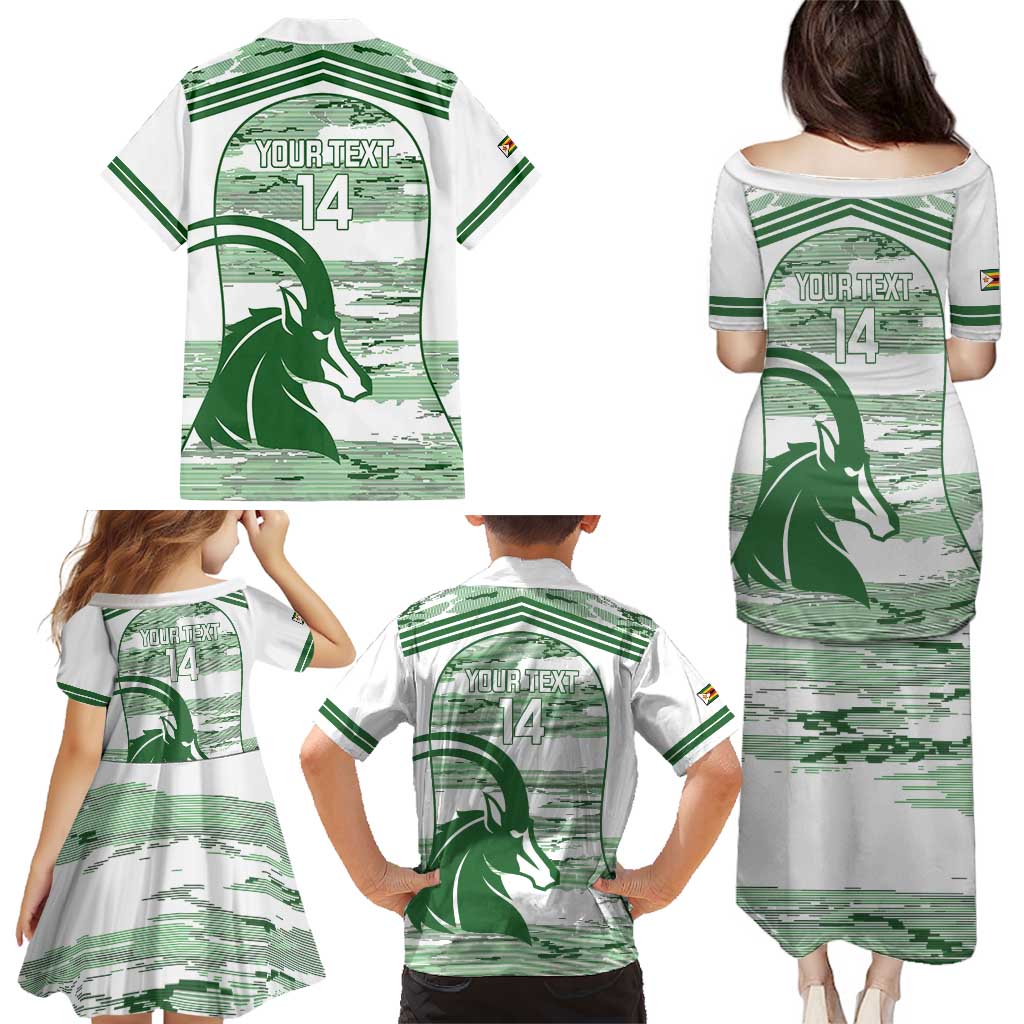 Zimbabwe Rugby Custom Family Matching Puletasi and Hawaiian Shirt Come On Sables White Version - Wonder Print Shop