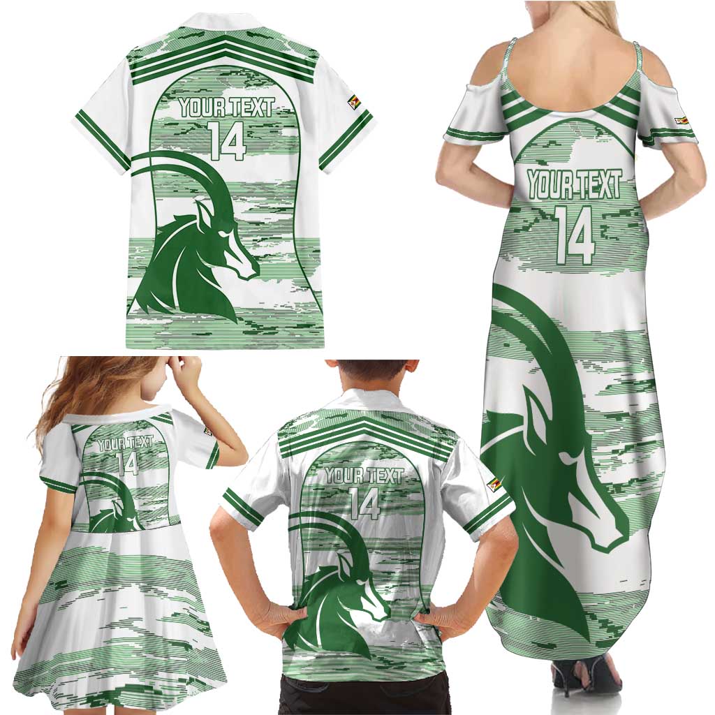 Zimbabwe Rugby Custom Family Matching Summer Maxi Dress and Hawaiian Shirt Come On Sables White Version - Wonder Print Shop